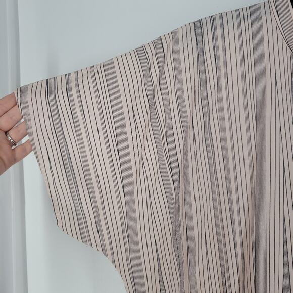 COS Pink Black Stripe Cotton Waist Tie Button Down Short Sleeve Mini Dress 14 - Picture 5 of 10